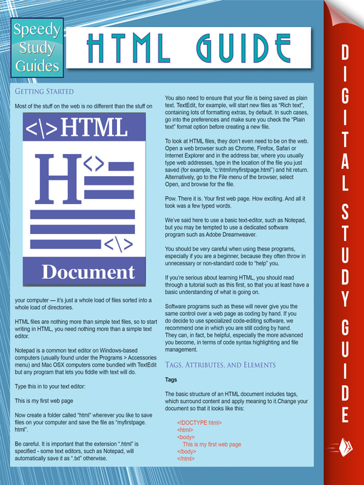 Title details for HTML Guide by Speedy Publishing - Available